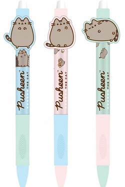 PUSHEEN DŁUGOPIS WYMAZYWALNY ŚCIERALNY AUTOMATYCZNY NIEBIESKI - 3 sztuki