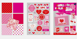 BLOK A4 KREATYWNY Z MOTYWAMI I NAKLEJKAMI 14K WALENTYNKI SERCA LOVE