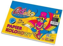 PAPIER KOLOROWY A5 SAMOPRZYLEPNY WYCINANKA 8 KARTEK ZŁOTY SREBRNY PASTELLO