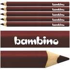 KREDKA BAMBINO TRÓJKĄTNA W DREWNIANEJ OPRAWIE GRUBA JUMBO BRĄZOWA - 5 szt.