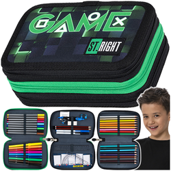 PIÓRNIK SZKOLNY Z WYPOSAŻENIEM POTRÓJNY ST.RIGHT DLA GRACZA GREEN GAME