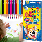 KREDKI OŁÓWKOWE TRÓJKĄTNE ASTRINO 12 INTENSYWNYCH KOLORÓW ASTRA