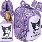 PLECAK SZKOLNY 4-KOMOROWY PIÓRNIK 2w1 ST.MAJEWSKI KRÓLIK VIOLET KUROMI