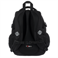 PLECAK SZKOLNY 4-KOMOROWY ST.RIGHT BP-01 CZARNY X WHITE + NAKLEJKI