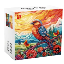 PUZZLE 1000 ELEMENTÓW PTASZEK KRAJOBRAZ GÓRY ZACHÓD SŁOŃCA UKŁADANKA ASKATO