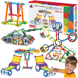 KREATYWNE KLOCKI MAŁYCH GENIUSZY PATYKI KONSTRUKCYJNE SŁOMKI 360 EL. ASKATO