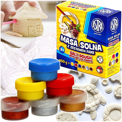 MASA SOLNA MODELARSKA 450G + FARBY PLAKATOWE DO MALOWANIA 6 KOLORÓW ASTRA