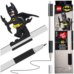 LEGO BATMAN DŁUGOPIS ŻELOWY Z FIGURKĄ BATMANA LUDZIK CZARNY KOLOR WKŁADU