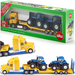 NEW HOLLAND CIĘŻARÓWKA Z TRAKTORAMI SIKU CIĄGNIK METALOWY LAWETA 1805