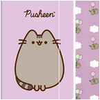 PUSHEEN TECZKA Z GUMKĄ A4 LAMINOWANA SZKOLNA KOT KOTEK FIOLETOWA MAJEWSKI