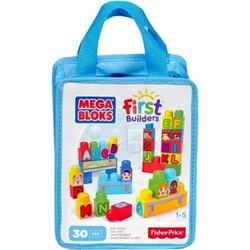 KLOCKI EDUKACYJNE MEGA BLOKS LITERKI TORBA 30 EL