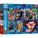 PUZZLE SUPERMAN 4x250 ELEMENTÓW ODWAGA SUPERMANA UKŁADANKA TREFL 13340