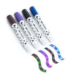 FLAMASTRY MAGICZNE ZE STEMPELKAMI ARTYSTYCZNE 4 PISAKI 8 kolorów KIDEA