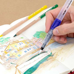 KREDKI AKWARELOWE 5 KOLORÓW + PĘDZEL WODNY - MILAN