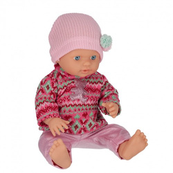 LALKA BOBAS NIEMOWLAK W UBRANKU SWETEREK NOCNICZEK BUTELKA PIELUCHA