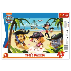 PUZZLE RAMKOWE 15 PRZYJACIELE Z PSIEGO PATROLU PIESKI UKŁADANKA 31350 TREFL