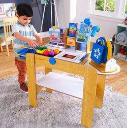 DREWNIANA KASA SAMOOBSŁUGOWA DLA DZIECI DUŻA SKLEPOWA AKCESORIA KIDKRAFT