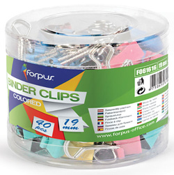 KLIPSY BIUROWE KLIPY SPINACZE KOLOROWE PASTELOWE MOCNE 19mm 40 sztuk