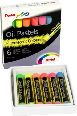 PASTELE OLEJNE FLUORESCENCYJNE PENTEL ARTS KREDKI 6 KOLORÓW ARTYSTYCZNE