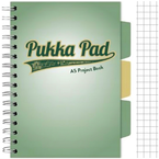 KOŁOZESZYT KOŁONOTATNIK PUKKA PAD A5/100 KARTEK Z PRZEKŁADKAMI ZIELONY