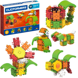 KLOCKI CLICFORMERS 50el KONSTRUKCYJNE EDUKACYJNE SAMOLOT AUTO KWIATEK 4w1