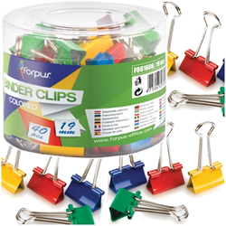 KLIPY BIUROWE KOLOROWE KLIPSY SPINACZE 19mm 40 sztuk MOCNE FORPUS