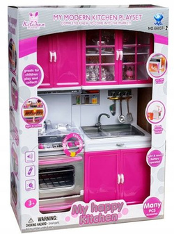 INTERAKTYWNA KUCHNIA MEBLE DLA LALEK ZLEW ŚW/DŹW