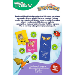 GRA EDUKACYJNA ZGADYWANKI ZAGADKOWY ALFABET RODZINA TREFLIKÓW 4+ TREFL