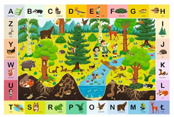 PUZZLE EDUKACYJNE LEŚNY ALFABET LITERY 48 EL TREFL