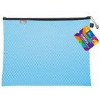 TECZKA A4 KOPERTA Z SUWAKIEM METALOWYM PLASTIKOWA ORGANIZER NIEBIESKA TETIS