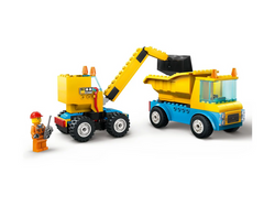 LEGO CITY CIĘŻARÓWKI I DŹWIG WYBURZENIOWY Z KULĄ BUDOWA WYWROTKA 60391