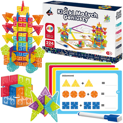 KLOCKI KONSTRUKCYJNE MAŁYCH GENIUSZY EDUKACYJNE GEOMETRYCZNE 224 EL. ASKATO