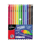 PISAKI W ETUI MAZAKI FLAMASTRY 12 KOLORÓW - KIDEA