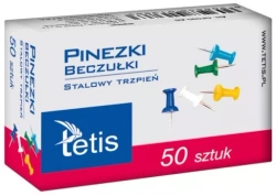 PINEZKI TABLICOWE BECZUŁKI KOLOROWE BIUROWE TETIS - 50 sztuk