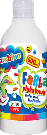 FARBY PLAKATOWE BAMBINO W BUTELCE 500 ml x 5 INTENSYWNYCH KOLORÓW MAJEWSKI