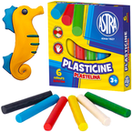 PLASTELINA OKRĄGŁA 6 INTENSYWNYCH KOLORÓW SZKOLNA DO MODELOWANIA ASTRA