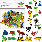NAKLEJKI PIANKOWE SAMOPRZYLEPNE 3D ZWIERZĘTA DŻUNGLA 48 SZTUK TITANUM