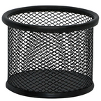 ORGANIZER PRZYBORNIK NA BIURKO METALOWY OKRĄGŁY CZARNY SIATKA Q-CONNECT