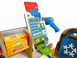 DREWNIANA KASA SAMOOBSŁUGOWA DLA DZIECI DUŻA SKLEPOWA AKCESORIA KIDKRAFT