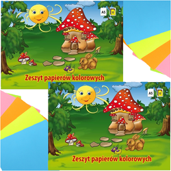 ZESZYT PAPIERÓW KOLOROWYCH WYCINANKA A5 32K KRESKA - 2 sztuki