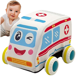 SAMOCHÓD AUTKO Z NAPĘDEM MIĘKKIE PLUSZOWE SAMOCHODZIK AMBULANS KARETKA