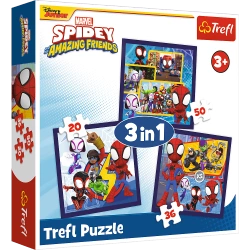 PUZZLE 3W1 SPIDEY PRZYGODY SPIDEYA I PRZYJACIÓŁ UKŁADANKA 34892 TREFL