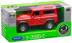 LAND ROVER DEFENDER METALOWE AUTO KOLEKCJONERSKIE WELLY 1:34 CZERWONY