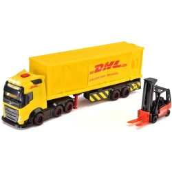 CIĘŻARÓWKA Z NACZEPĄ DHL TIR Z PRZYCZEPĄ AUTO ŚWIATŁO DŹWIĘK DICKIE TOYS