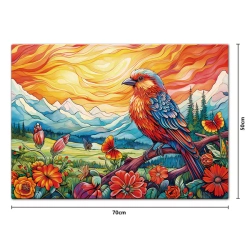 PUZZLE 1000 ELEMENTÓW PTASZEK KRAJOBRAZ GÓRY ZACHÓD SŁOŃCA UKŁADANKA ASKATO