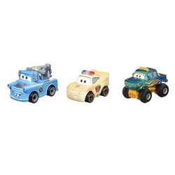 CARS AUTA MINI RACERS 3-PAK SAMOCHODY MATTEL ZYGZAK MCQUEEN SZERYF ZŁOMEK
