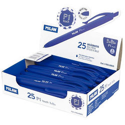 DŁUGOPIS NIEBIESKI AUTOMATYCZNY SZKOLNY BIUROWY MILAN P1 TOUCH 1mm - 3 szt.