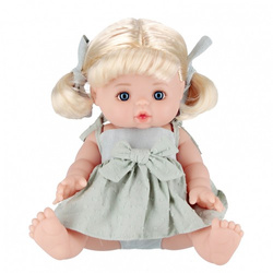 LALKA BOBAS NIEMOWLAK DZIEWCZYNKA W SUKIENCE BLONDYNKA 35CM WARKOCZYKI