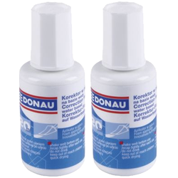 KOREKTOR W PŁYNIE Z APLIKATOREM WODNY 20 ML SZKOLNY BIUROWY DONAU - 2 szt.