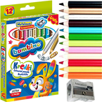 KREDKI BAMBINO GRUBE OKRĄGŁE JUMBO W DREWNIE 12 KOLORÓW + TEMPERÓWKA